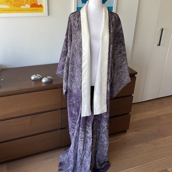 VINTAGE 100% Authentic Japanese 🇯🇵 Kimono Purple - Picture 6 of 11